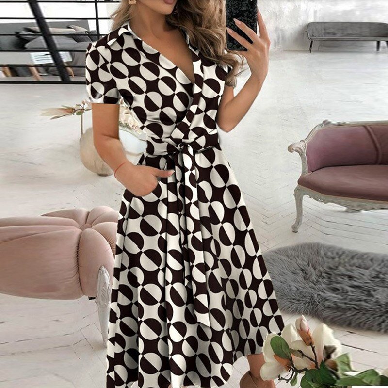 Robe Maxi en Coton pour Femmes avec Taille Cintrée 5