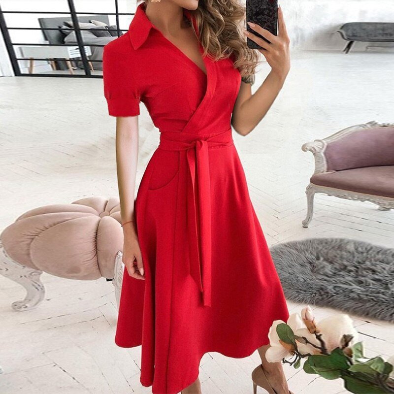 Robe Maxi en Coton pour Femmes avec Taille Cintrée 7