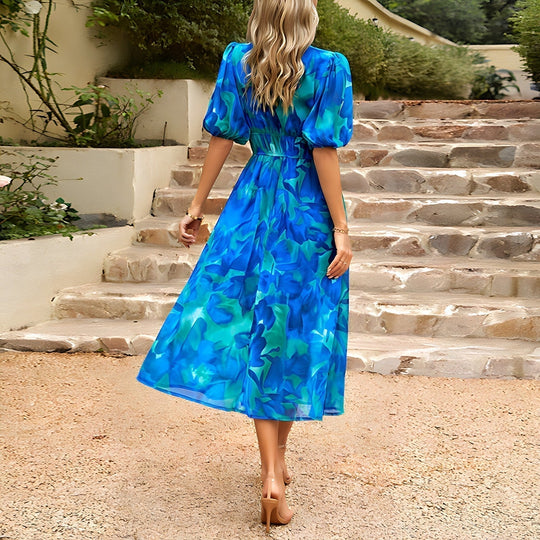 Robe Midi Élégante à Col V pour Femme 4