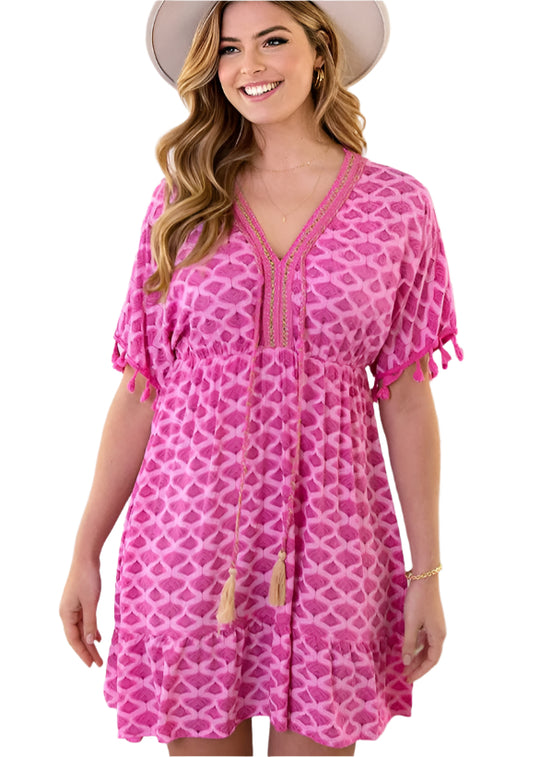 Robe Midi Femme Ample en Tissu Respirant 0