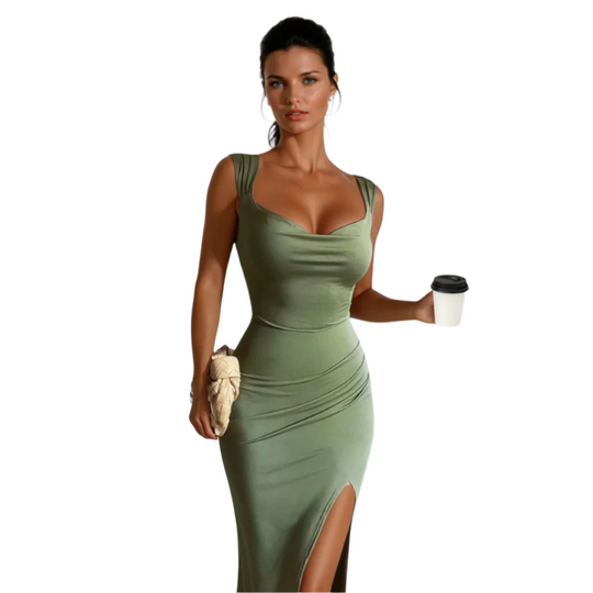 Robe Midi Femme Chic en Polyester Élégante et Confortable 0