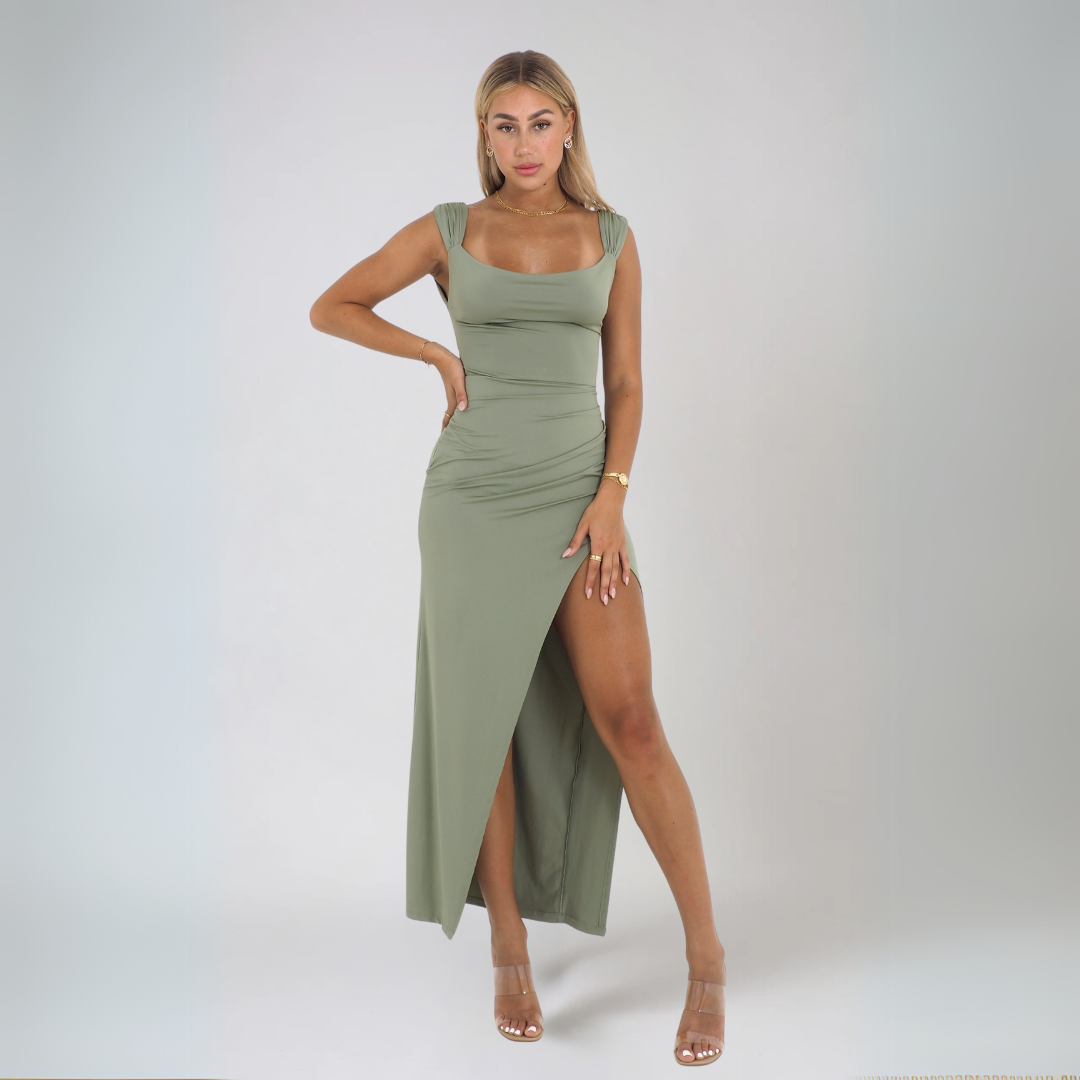 Robe Midi Femme Chic en Polyester Élégante et Confortable 1