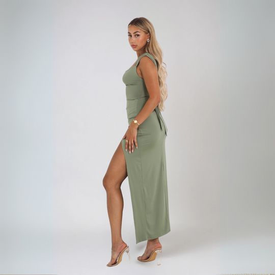 Robe Midi Femme Chic en Polyester Élégante et Confortable 3
