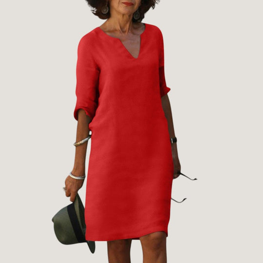 Robe Midi Femme Décolleté en V Tissu Léger Chic 10