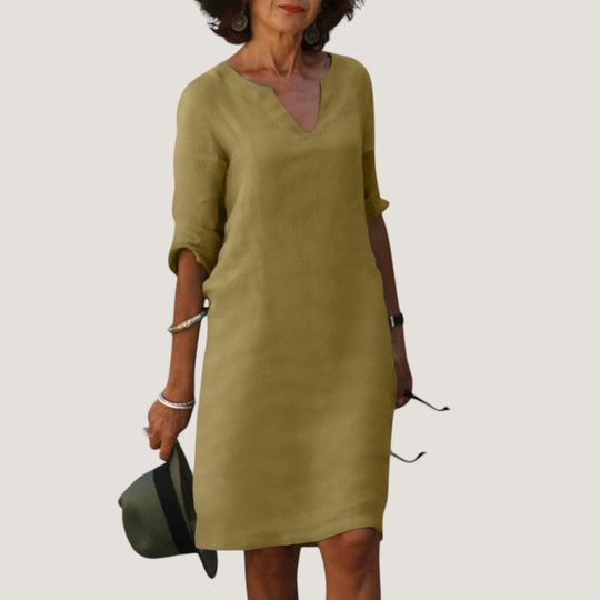 Robe Midi Femme Décolleté en V Tissu Léger Chic 6