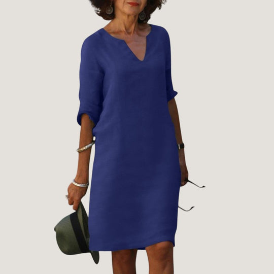 Robe Midi Femme Décolleté en V Tissu Léger Chic 8