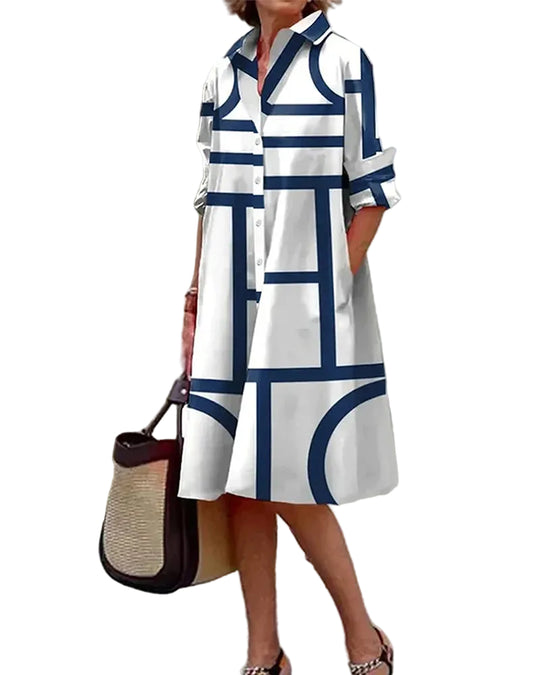 Robe Midi Femme Imprimé Géométrique 0