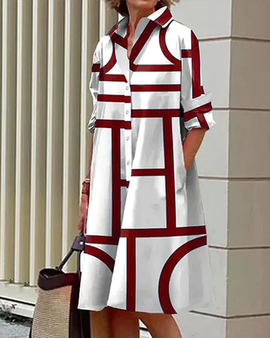 Robe Midi Femme Imprimé Géométrique 5