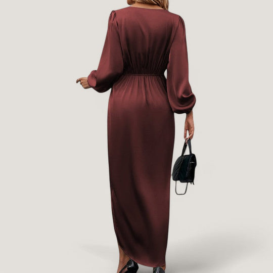 Robe Midi Femme Silhouette en A Décolleté en V 4