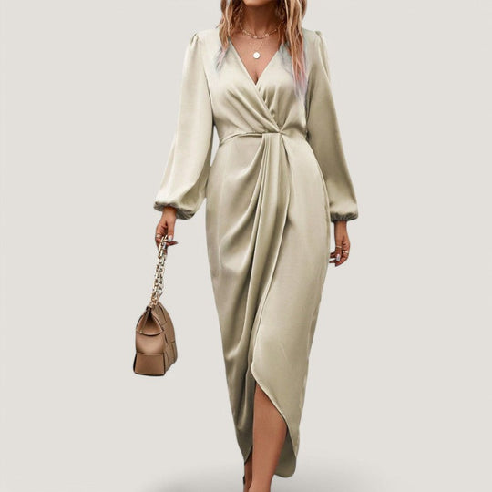 Robe Midi Femme Silhouette en A Décolleté en V 5