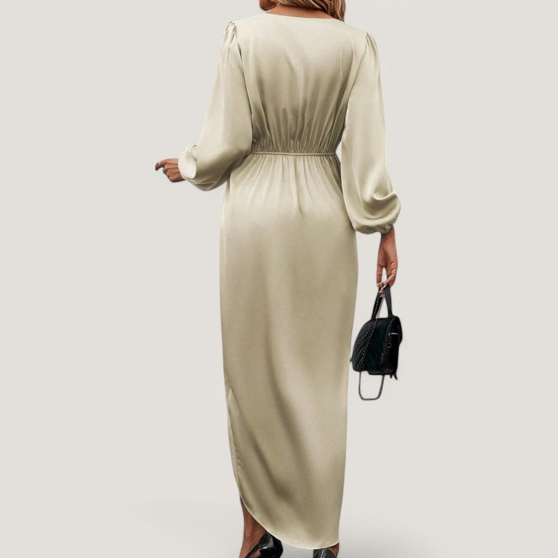 Robe Midi Femme Silhouette en A Décolleté en V 6