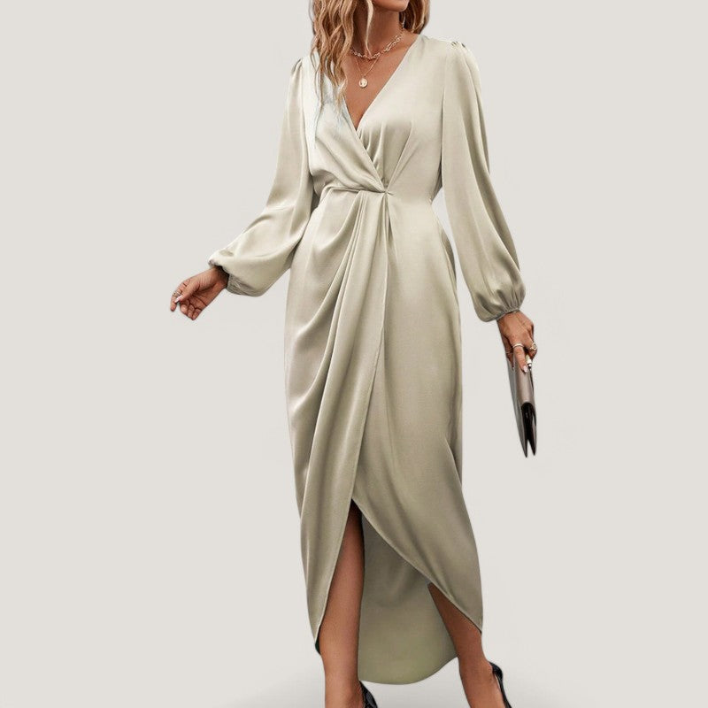 Robe Midi Femme Silhouette en A Décolleté en V 8