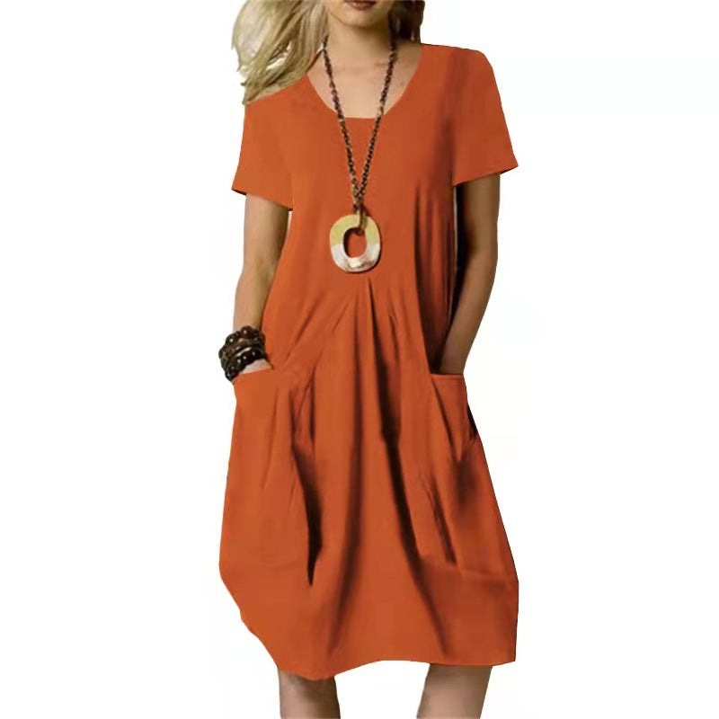 Robe Midi Femme Style Moderne en Tissu Léger 3