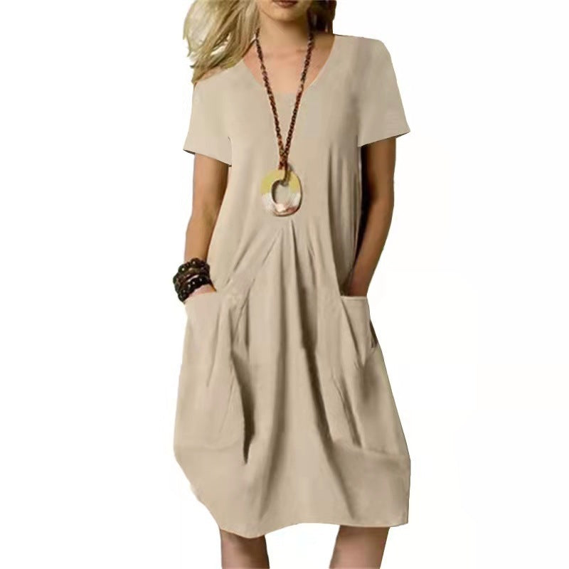 Robe Midi Femme Style Moderne en Tissu Léger 4