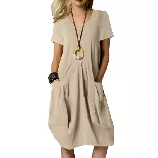 Robe Midi Femme Style Moderne en Tissu Léger 4