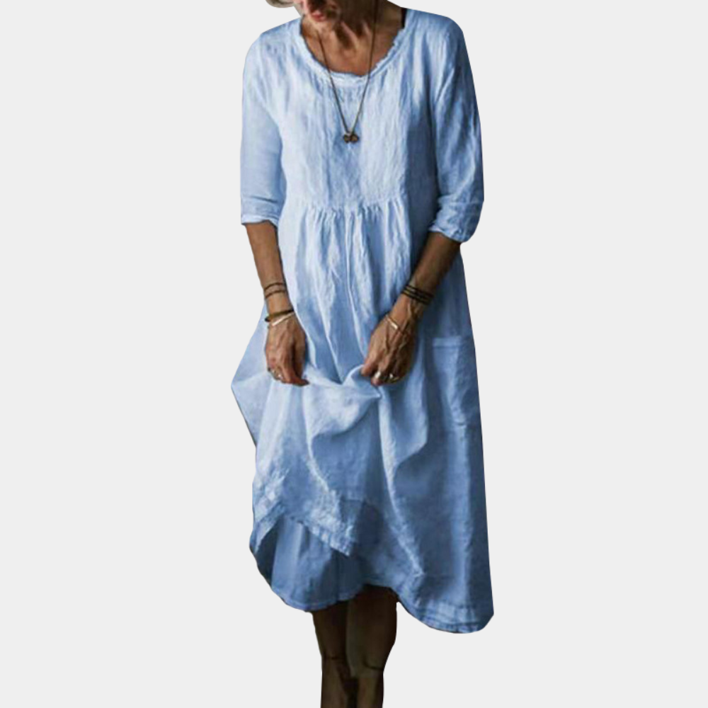 Robe Midi Femme à Manches Longues 1