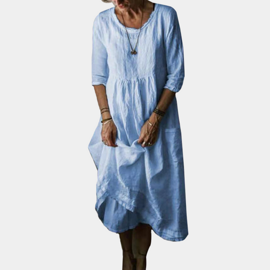 Robe Midi Femme à Manches Longues 1