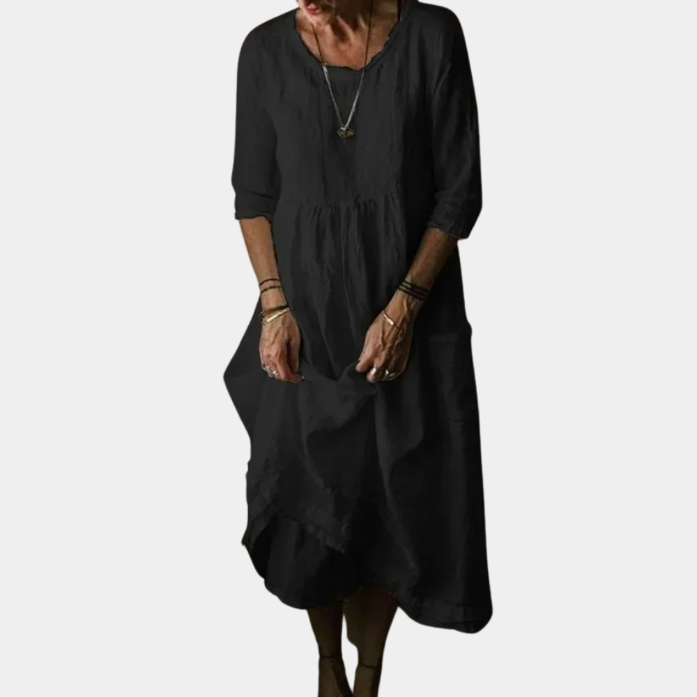 Robe Midi Femme à Manches Longues 3