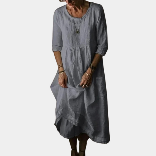 Robe Midi Femme à Manches Longues 4