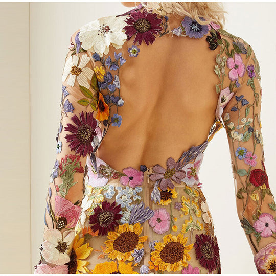 Robe Midi Fleurie pour Femmes Chic 1