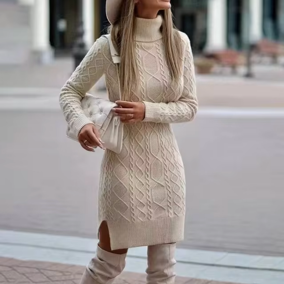 Robe Midi Tricotée à Col Roulé pour Femme 2