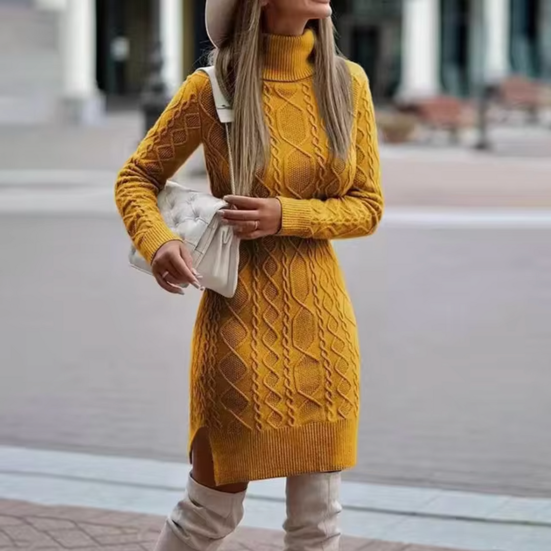 Robe Midi Tricotée à Col Roulé pour Femme 3