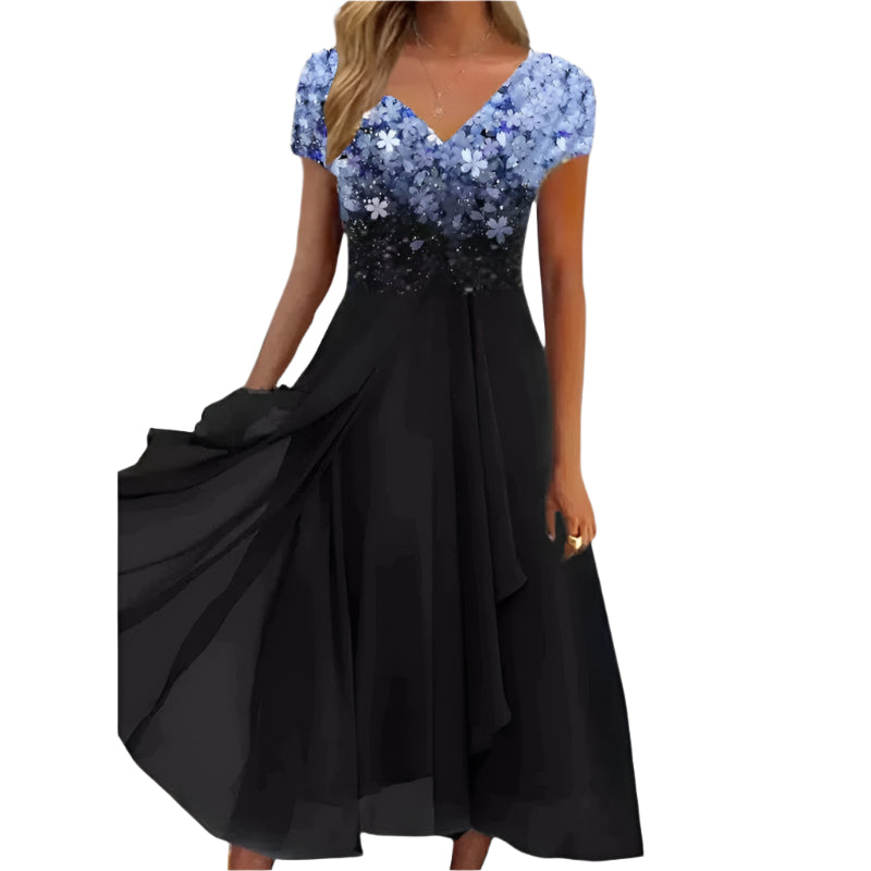 Robe Midi en Chiffon pour Femmes Imprimé Floral 0