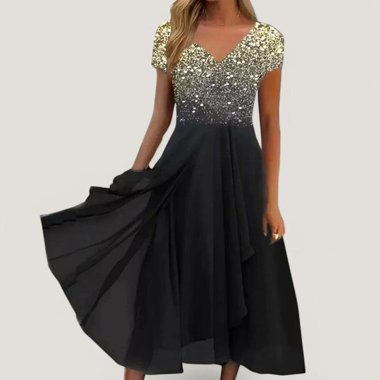Robe Midi en Chiffon pour Femmes Imprimé Floral 2