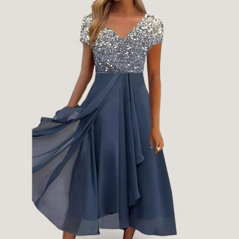 Robe Midi en Chiffon pour Femmes Imprimé Floral 5