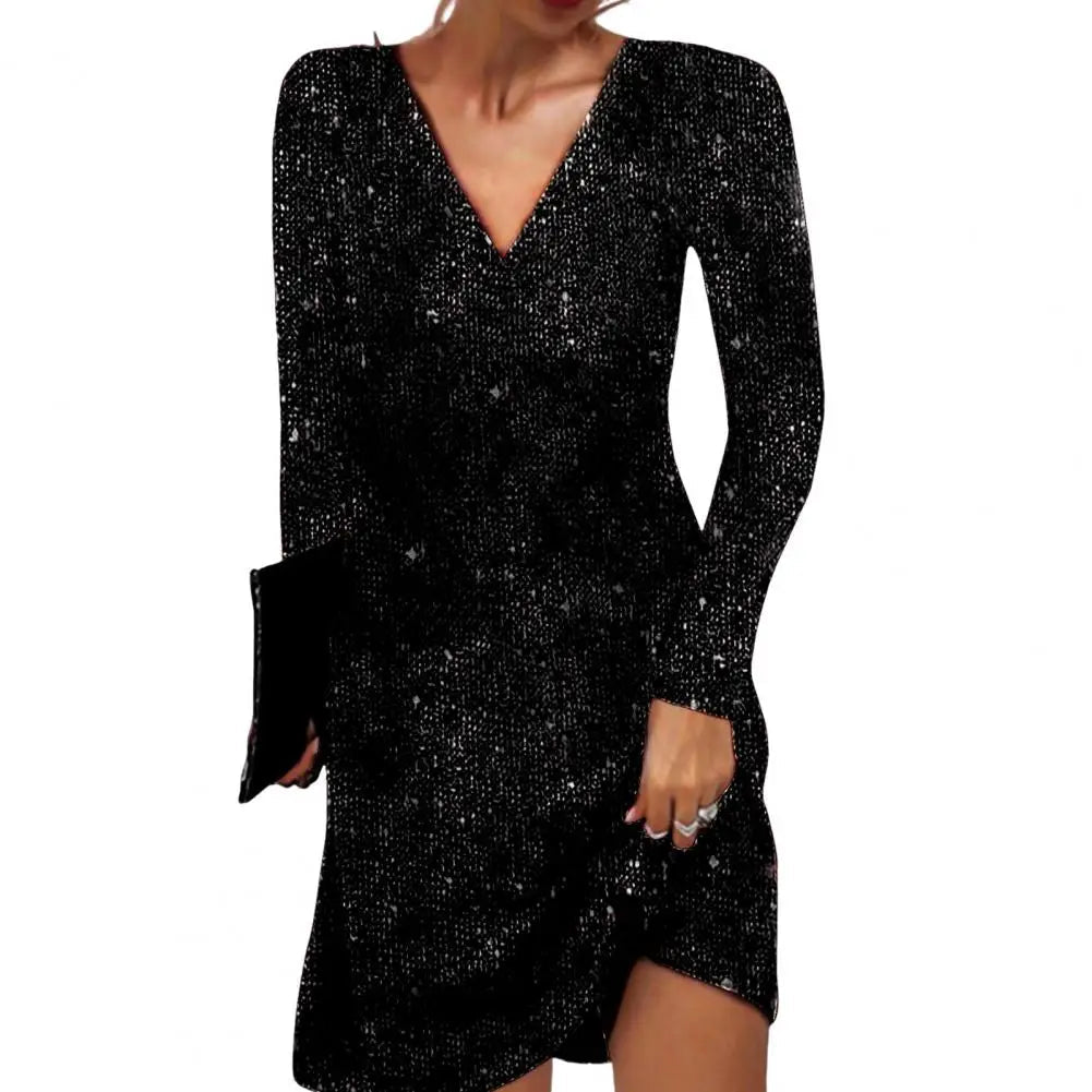 Robe Mini Femme à Paillettes Festive 0