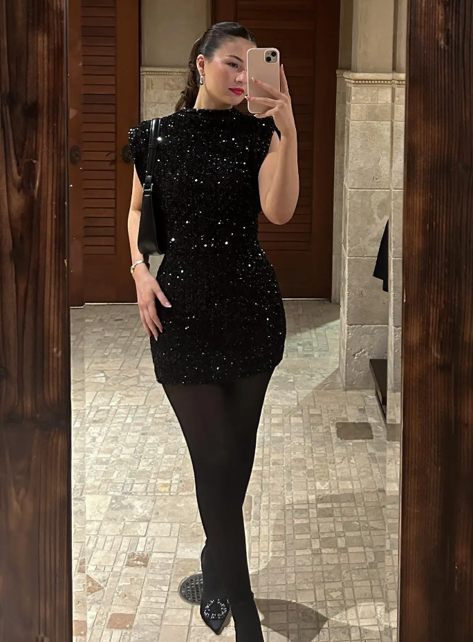 Robe Mini à Paillettes pour Femmes Chic 1