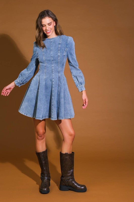 Robe Mini en Jean pour Femme Style Patineuse 1