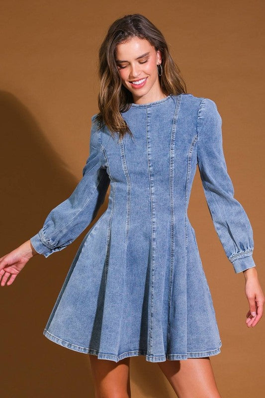 Robe Mini en Jean pour Femme Style Patineuse 2