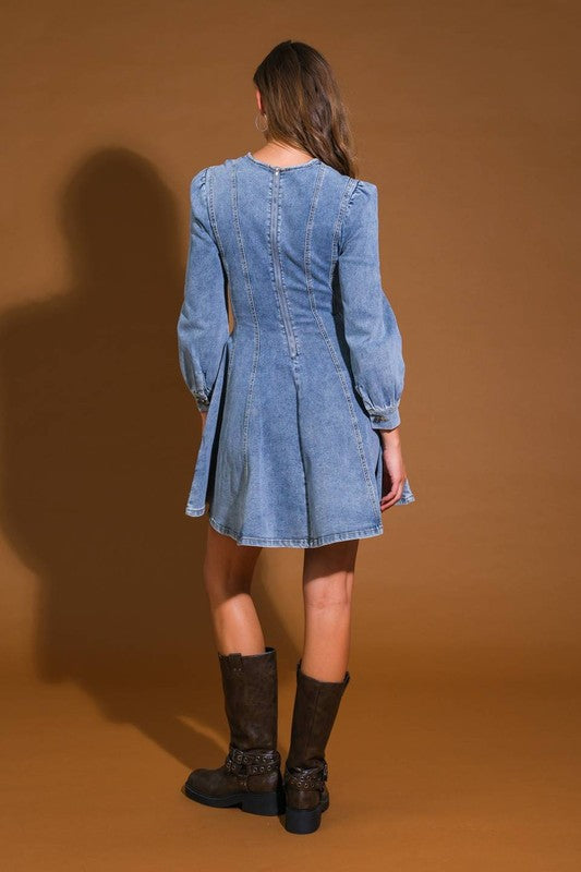 Robe Mini en Jean pour Femme Style Patineuse 3