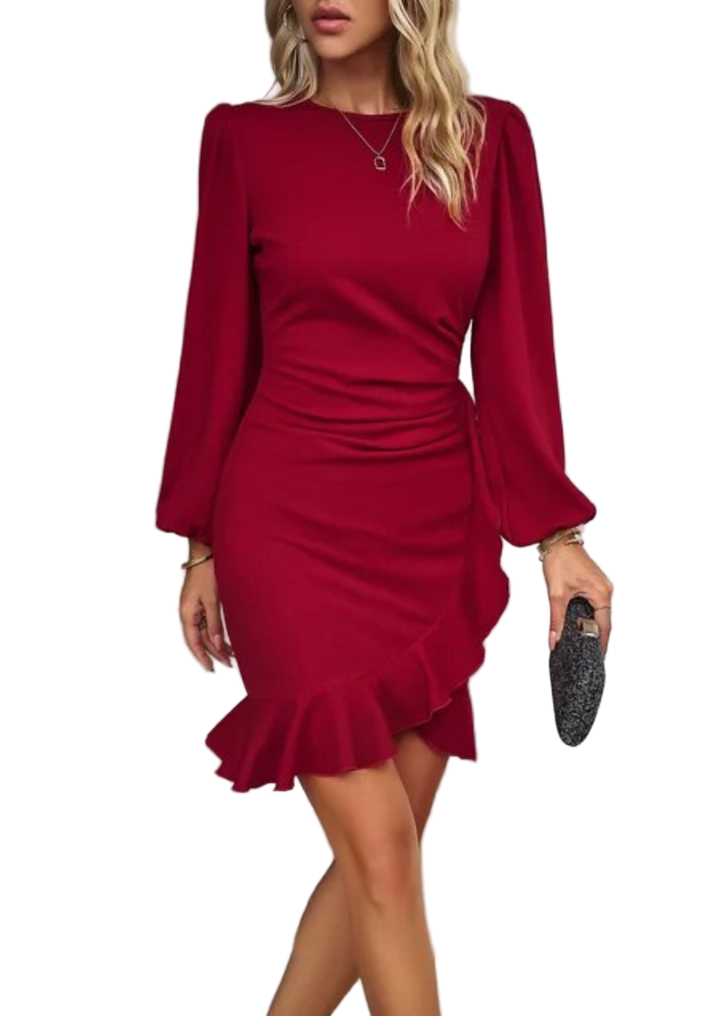 Robe Moulante à Volants pour Femmes 0