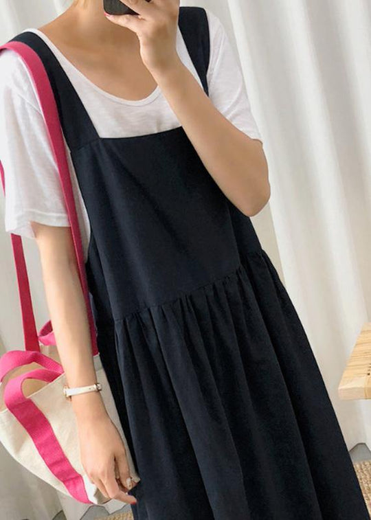 Robe Noire Cintrée à Bretelles Spaghetti pour Femmes 2
