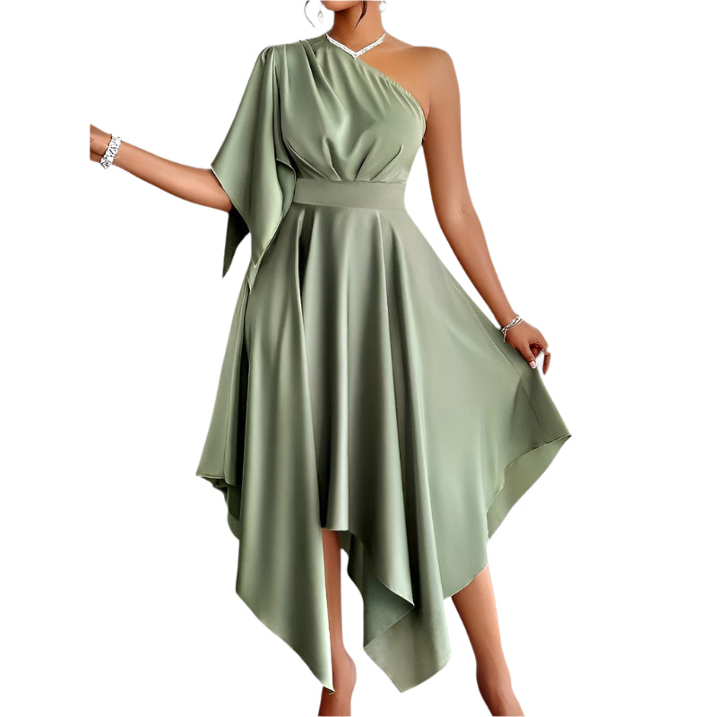 Robe Peplum Asymétrique Femme Automne 0