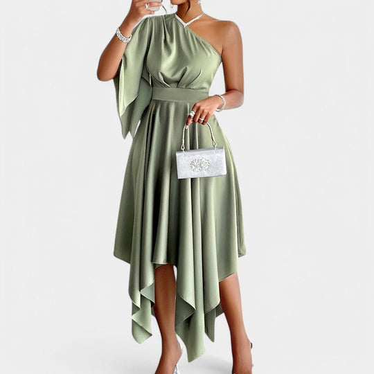 Robe Peplum Asymétrique Femme Automne 4
