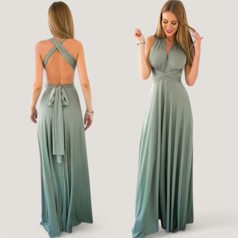 Robe Portefeuille Femme Style Polyvalent en Polyester 1