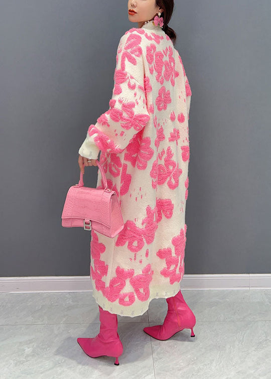Robe Pull Ample à Col Haut Floral pour Femme 3
