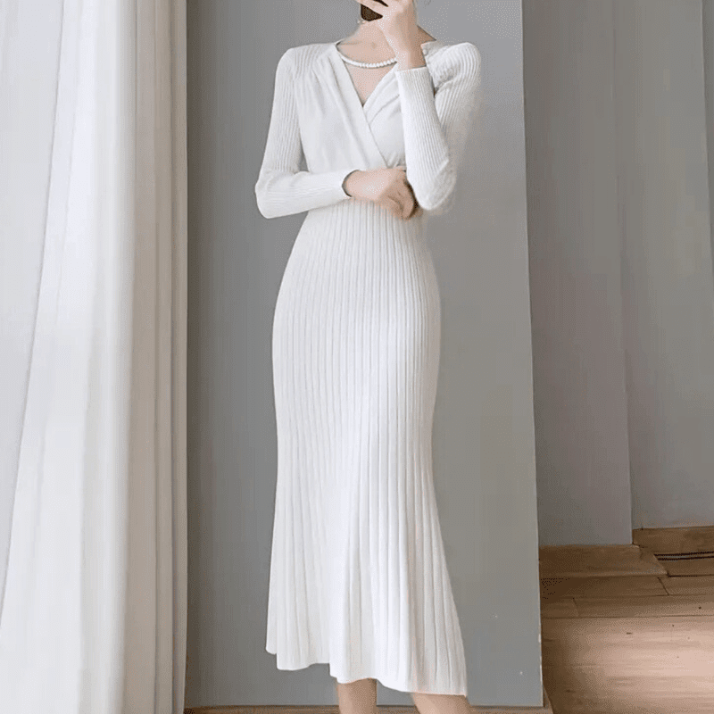 Robe Tricotée Confortable pour Femmes en Polyester 2
