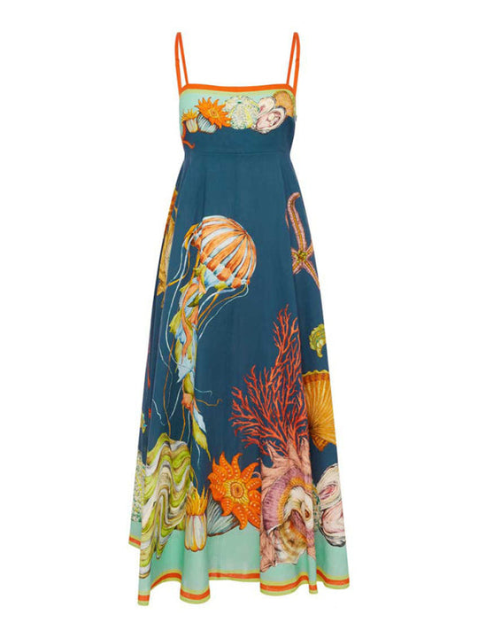 Robe à Bretelles Sans Manches en Coton et Lin pour Femmes 2