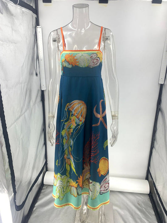 Robe à Bretelles Sans Manches en Coton et Lin pour Femmes 3