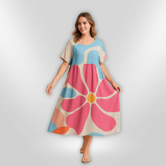 Robe à Fleurs Femme Style Décontracté Coton 1