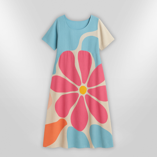 Robe à Fleurs Femme Style Décontracté Coton 4