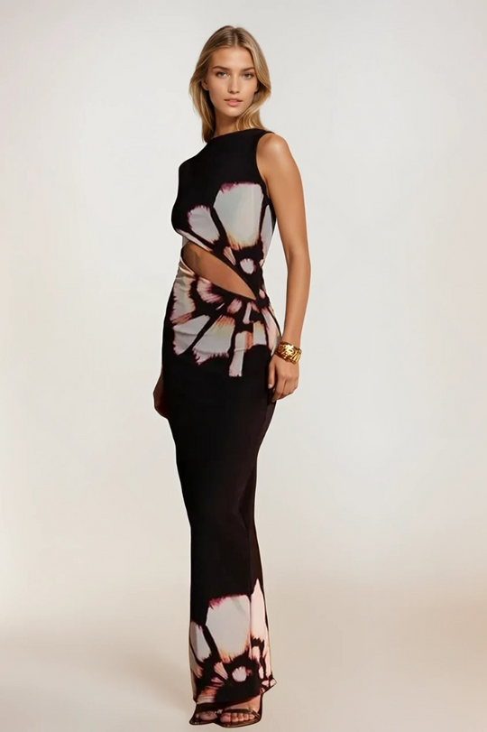 Robe d'Été Femme Chic en Tissu Léger avec Découpes Élégantes 1