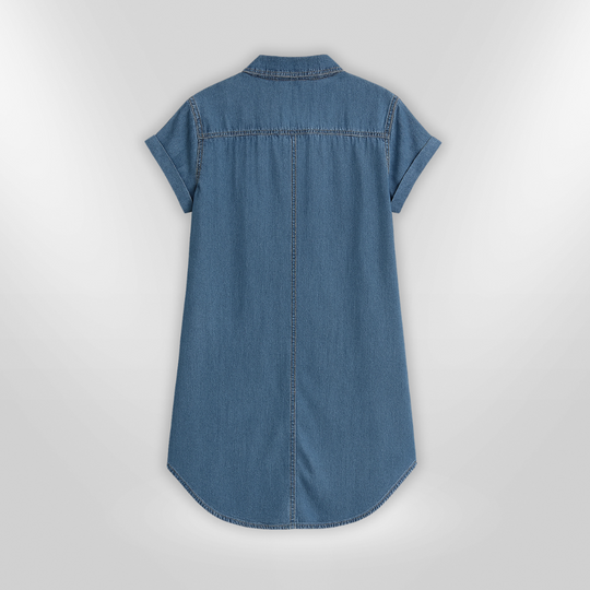 Robe d'Été Femme en Denim Décontractée Boutonnée 4