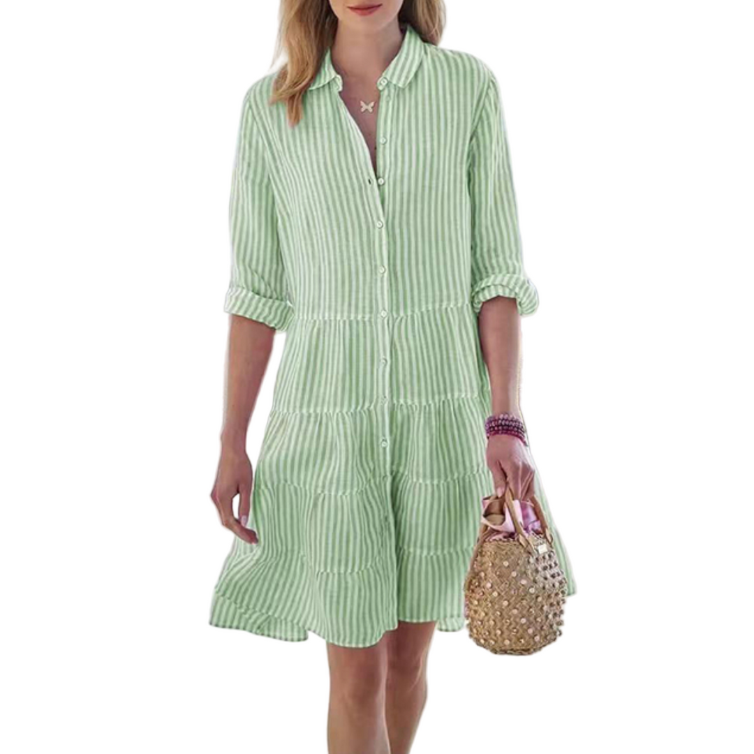 Robe d'Été Midi Femme Chic en Polyester Légère 0