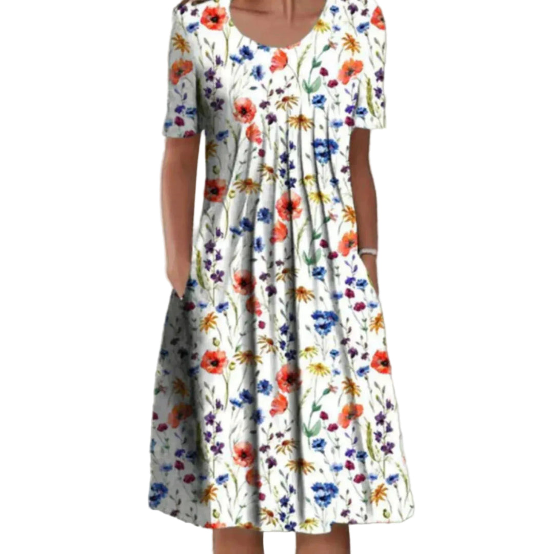 Robe d'Été Midi à Manches Courtes pour Femmes 0
