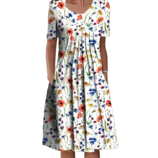 Robe d'Été Midi à Manches Courtes pour Femmes 0